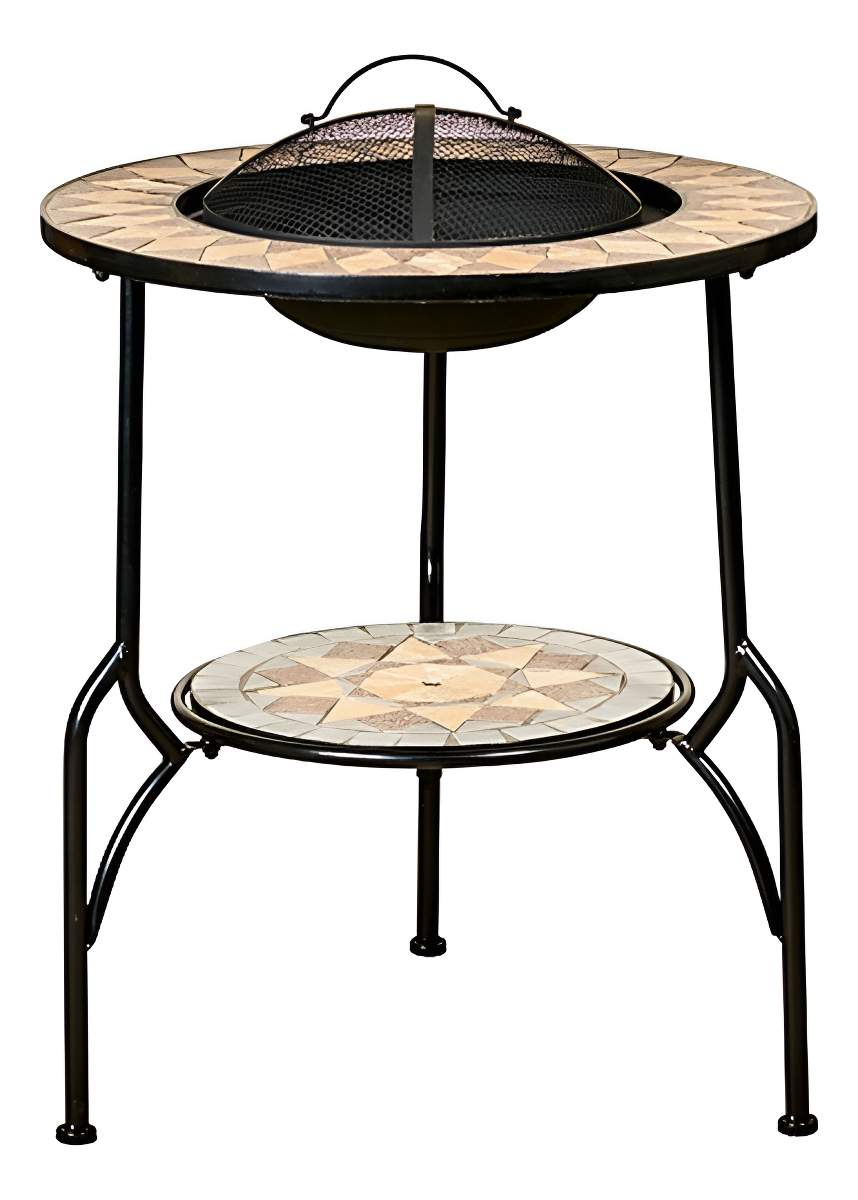 D_NQ_NP_705003-MLA94673386245_102025-F.jpg Mesa Exterior Mosaico Metal Cerámica Cemento Homy Mandala Brasero 60cm Redonda Multicolor - Image 1