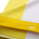 Toalla De Playa Algodon Benetton Absorbente Secado Rapido Color Amarillo Lisa Liso - Image 5