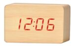 Reloj Despertador Madera Led Temperatura Fecha Alarma Usb - Image 3