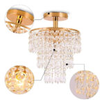 Lampara Luz Colgante Lagrimas Vidrio Dorado E27 60w Calidad - Image 2