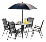 Juego Set De Exterior Terraza Hawai 6 Piezas Premium Ramos Negro