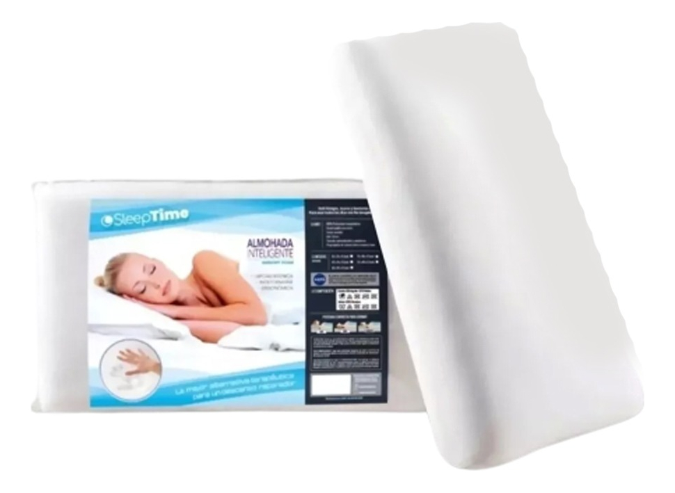 D_NQ_NP_713165-MLA71654312897_092023-F.jpg Almohada Viscoelastica Tamaño King Termosensible 88x48x14 Cm Blanco - Image 1