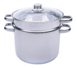 Kit Cocina: Olla Acero Inoxidable Tapa Vidrio 2 Coladores + Cucharon Sopero Acero Inoxidable - Image 2