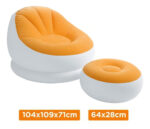 Sillon Inflable Puff Fiaca Intex Base Reforzada Ramos Naranja - Image 4