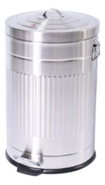 Cesto Tacho De Basura 3 Lts Acero Inox Retro Premium Resistente Plateado
