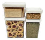 Set X5 Frascos Hermeticos De Acrilico Apilables Premium