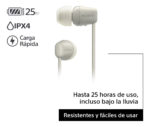 Auriculares Bluetooth Inalambricos In Ear Sony Wi-c100 Beige Color Crema Gris - Image 5