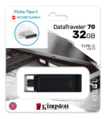 Pendrive Kingston Datatraveler 70 Dt70 Usb-c 32gb 3.2 Gen 1 Negro Type C - Image 5