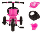Triciclo Infantil A Pedal Acero Con Canasto 3-6 Años Premium Rosa - Image 5