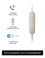 Auriculares Bluetooth Inalambricos In Ear Sony Wi-c100 Beige Color Crema Gris - Image 3