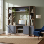 Modular Aparador Clasico De Madera Estante 4 Puertas