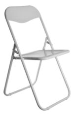 Silla Plegable Metalica Jardin Aire Libre Ramos Mejia Ultimo Modelo + Resistente Blanco Lisa