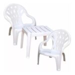 Set De 2 Sillas Ratan + Mesa Multiuso Diseño Premium Ramos Gris Oscuro