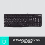 Teclado K120 Logitech Idioma Español España Negro - Image 3
