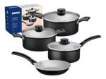 Juego De Baterias Tramontina 7 Piezas Turim Set Ollas Color Negro