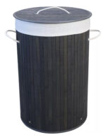 Cesto Canasto Redondo Ropa Sucia Laundry Bamboo Tela + Tapa - Image 3