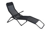 Reposera Plegable Relax Reforzada Con Apoyabrazos Premium Color Negro
