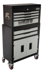 Gabinete Metalico Caja Para Herramientas Ruedas + Cajones Negro - Image 2