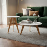 Set Mesas Ratonas Estilo Moderno De Madera Premium Ramos Roble Claro