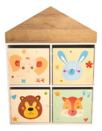 Biblioteca Infantil Gacela Madera Marrón Claro 60x30x100cm Con Puertas