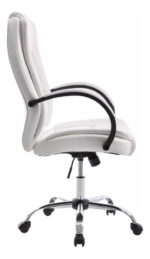 Sillon Gerencial Computacion Respaldo Alto Envios Modelo Ejecutivo Blanco Cuero Sintético - Image 2