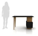 Escritorio Con Estantes Color Roble Miel / Negro - Image 3