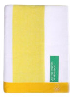 Toalla De Playa Algodon Benetton Absorbente Secado Rapido Color Amarillo Lisa Liso