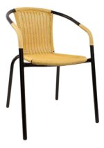 Silla De Ratan Jardin Exterior Negra Natural Mod Premium