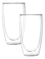 Set 2 Vasos Benabi Vidrio Doble Transparente 450ml Para Infusiones