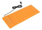 Teclado Flexible Keyboard Usb Silicona Naranja Impermeable Lavable Español Inglés