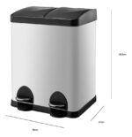 Cesto De Basura Doble A Pedal 30 L Acero Inoxidable Plateado - Image 3