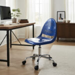 Silla De Computacion Sin Apoyabrazos Rosa O Azul Giratoria