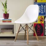 Silla De Comedor Irlanda Eames Patas Madera Ecocuero Vintage Liso Madera Blanco - Image 9