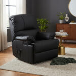 Sillon Reclinable Relax Premium Con Apoya Pies Ult Modelo Negro Liso