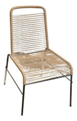 Silla Acordonada De Yute Magnolias Con Estructura De Hierro Marrón Y Negro Sigrid