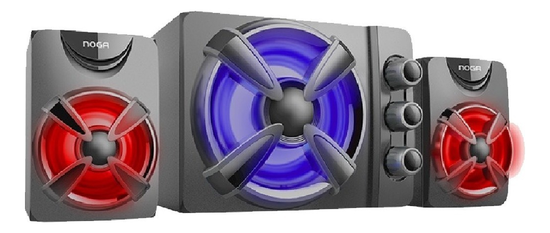 D_NQ_NP_803325-MLA99453110072_112025-F.jpg Parlantes 2.1 Para Pc Smartv Led Rgb Control De Volumen Noga Color Negro - Image 1