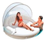 Colchoneta Inflable Con Toldo Intex Para Pileta Resistente