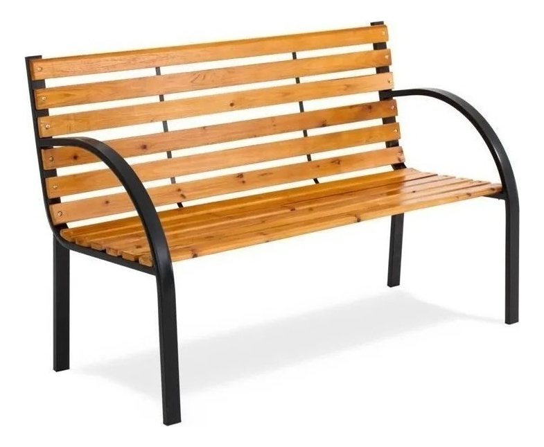 D_NQ_NP_810716-MLU76710385963_052024-F.jpg Banca Para Jardín Patio De Fierro Con Madera Color Marrón - Image 1