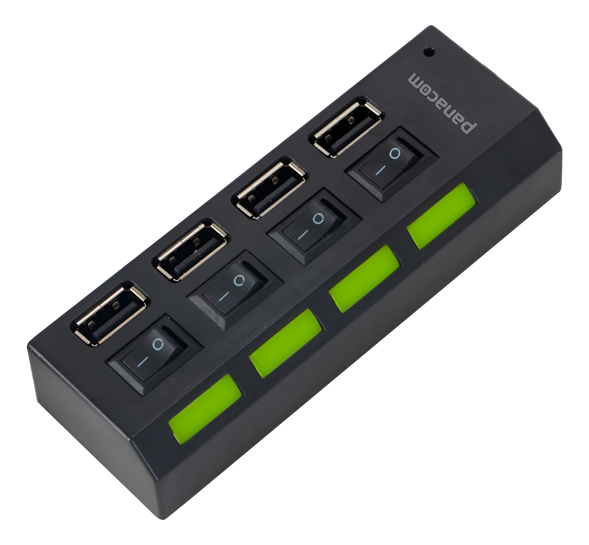 D_NQ_NP_812304-MLA97967887171_112025-F.jpg Hub Usb De 4 Puertos Con Switch Individual Panacom Calidad Negro - Image 1