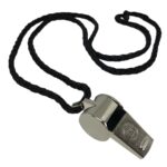 Silbato Plateado Con Bolilla Metalico Correa Arbitro Ramos Plateado