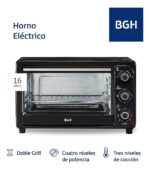 Hornito Eléctrico Bgh Bhe17m20n 16l Color Negro - Image 2