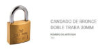 Candado Doble Traba Prive 700 Bronce Macizo 30mm Llave Yale Dorado - Image 3