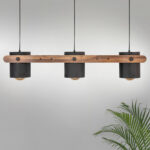 Lampara De Techo 3 Luces Estilo Nordico 60w Metal + Madera - Image 5