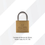 Candado Doble Traba Prive 700 Bronce Macizo 30mm Llave Yale Dorado - Image 2