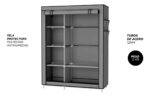 Guardarropa Tela Medidas Con 4 Estantes Diseños Unicos Ultimo Modelo  Gris - Image 2