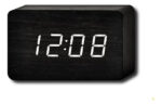 Reloj Despertador Madera Led Temperatura Fecha Alarma Usb