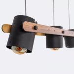 Lampara De Techo 3 Luces Estilo Nordico 60w Metal + Madera Negro - Image 4