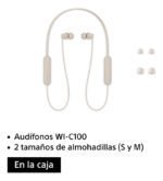 Auriculares Bluetooth Inalambricos In Ear Sony Wi-c100 Beige Color Crema Gris - Image 6