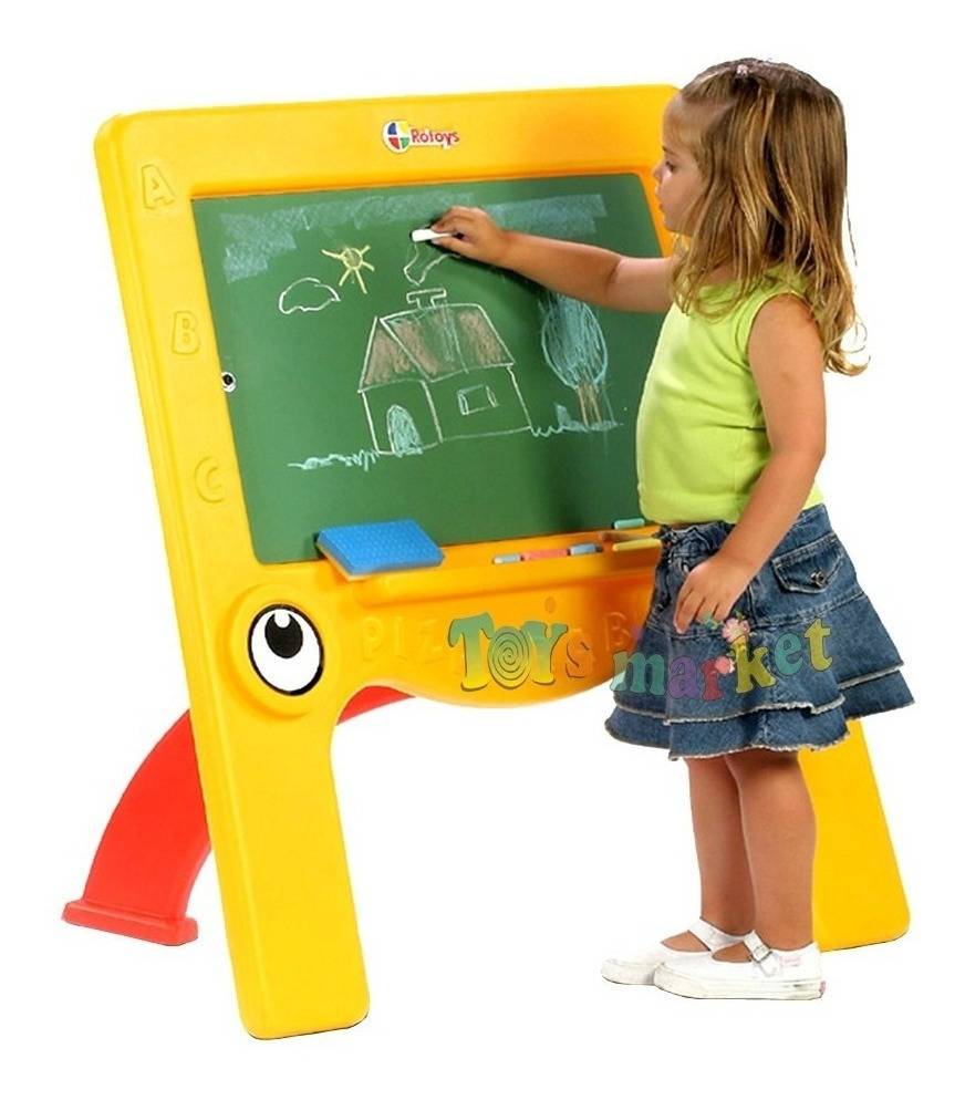 D_NQ_NP_839400-MLA99987606103_112025-F.jpg Rotoys Pizarra Pizarrón Bus Simple Marcador Tiza Atril - Image 1