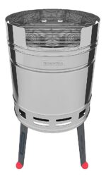 Parrilla A Carbon Tramontina Grill Acero Inox Tambor Ramos Plateado